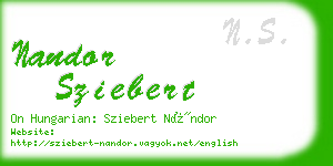 nandor sziebert business card